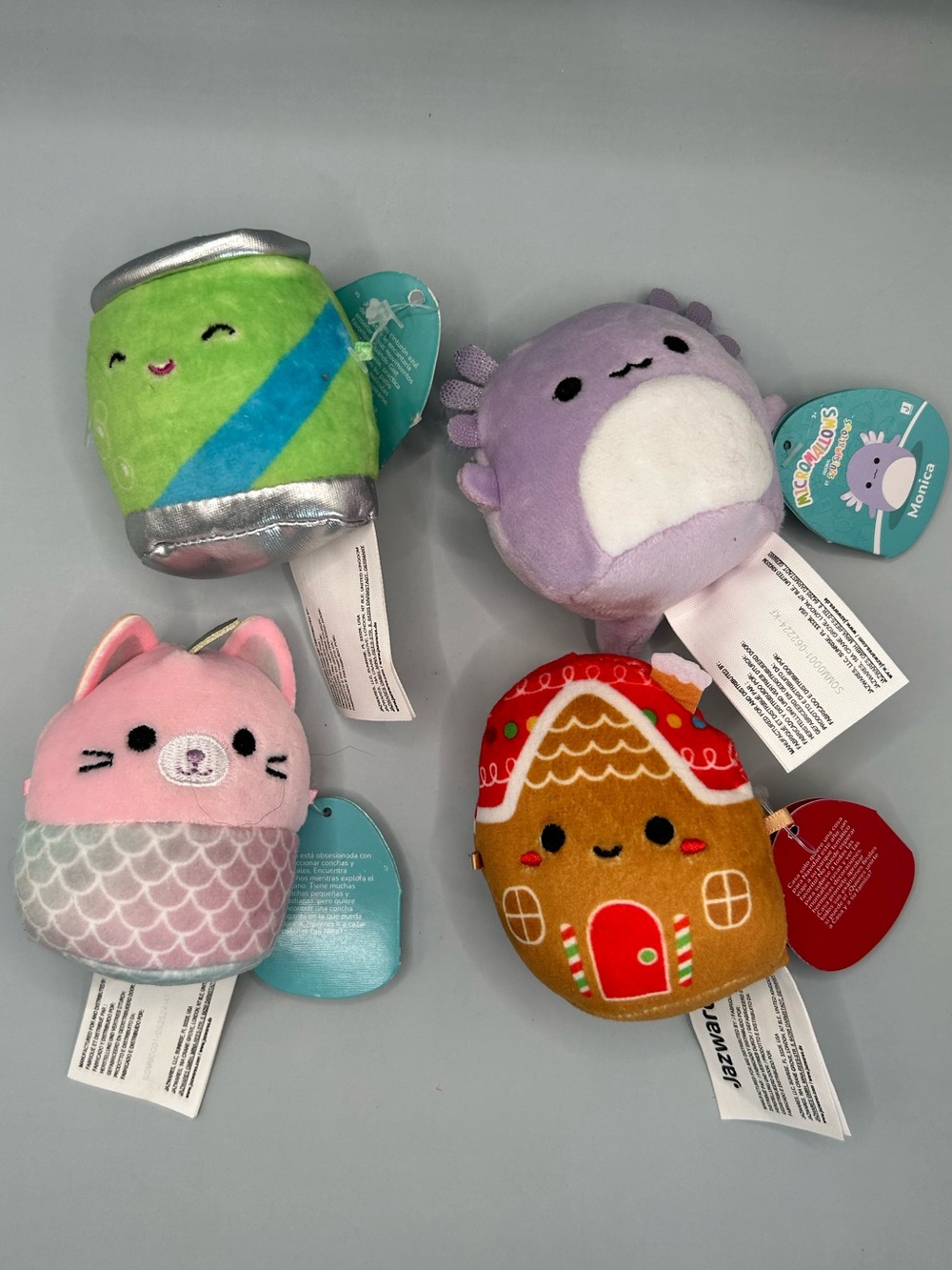 Lot Of Squishmallows Micromallows Nina Cat Casa Gingerbread Gist Monica Axolotl